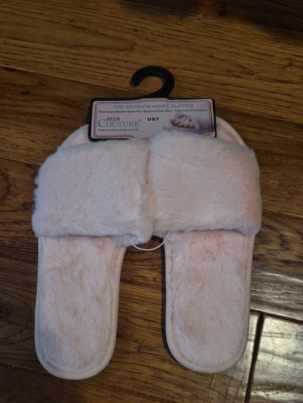 Women's Pink Furry Toe Spacing Slippers